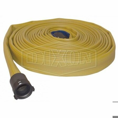 DIXON Heavy Duty Fire Hose, 2-1/2 in, NST NH, 50 ft L, 270 psi Working, Nitrile, Domestic H625Y50RAF